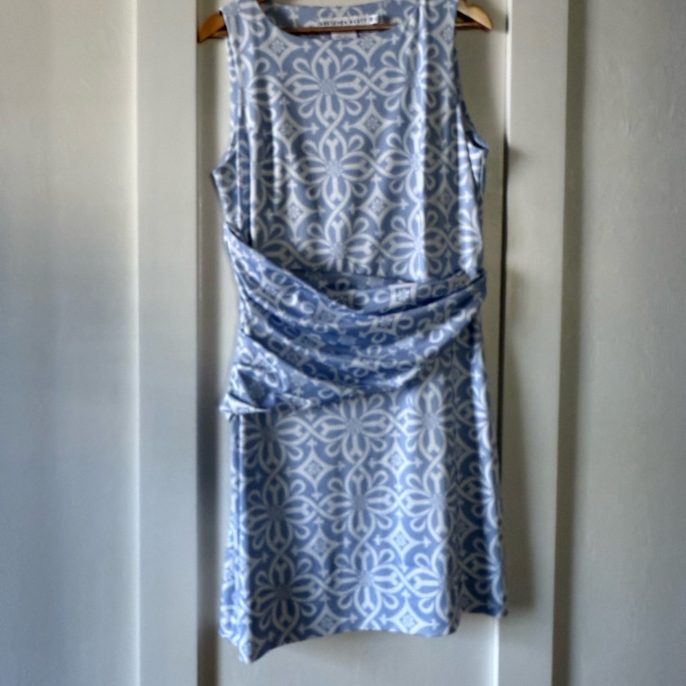 Blue and White Floral Dress